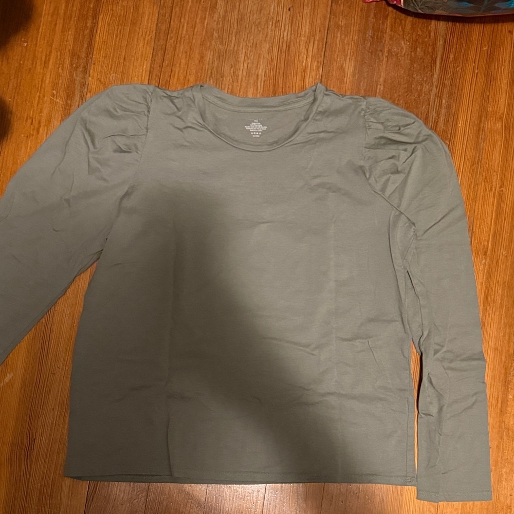 summersalt Olive Crewneck Long Sleeve Top